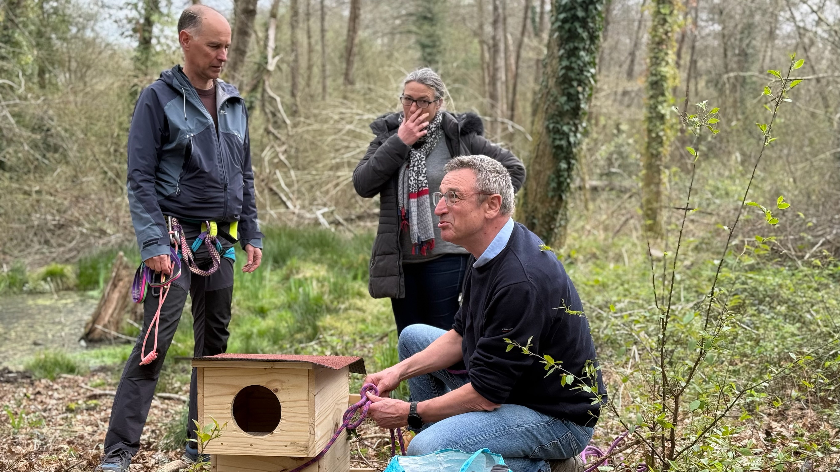 Installation nichoir hulotte — 27 mars 2025, Campus Nantes